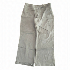 𝅺JEAN Works & Co Ladies crop wide leg pants kaki green size 15